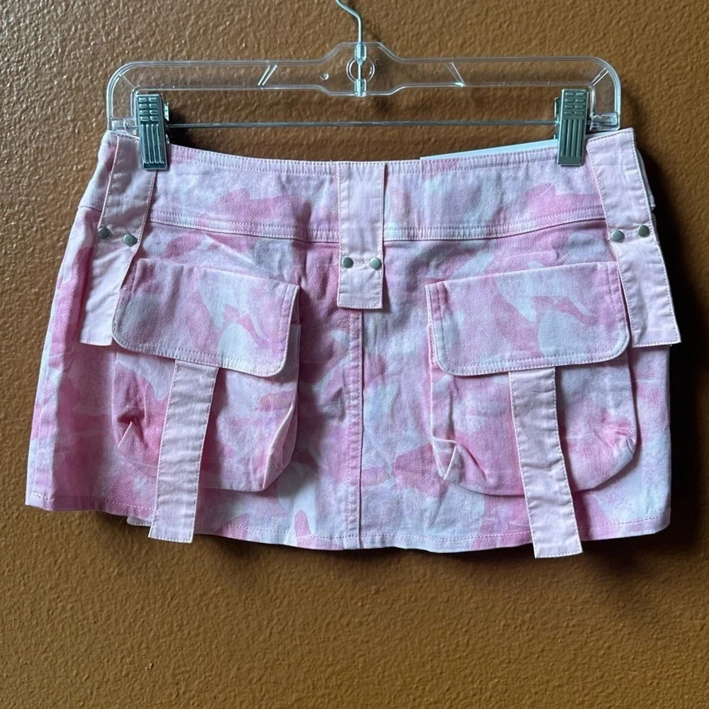 NWT! I.AM.GIA “Eydis” Pink Camo Cargo Mini Skirt Size XS